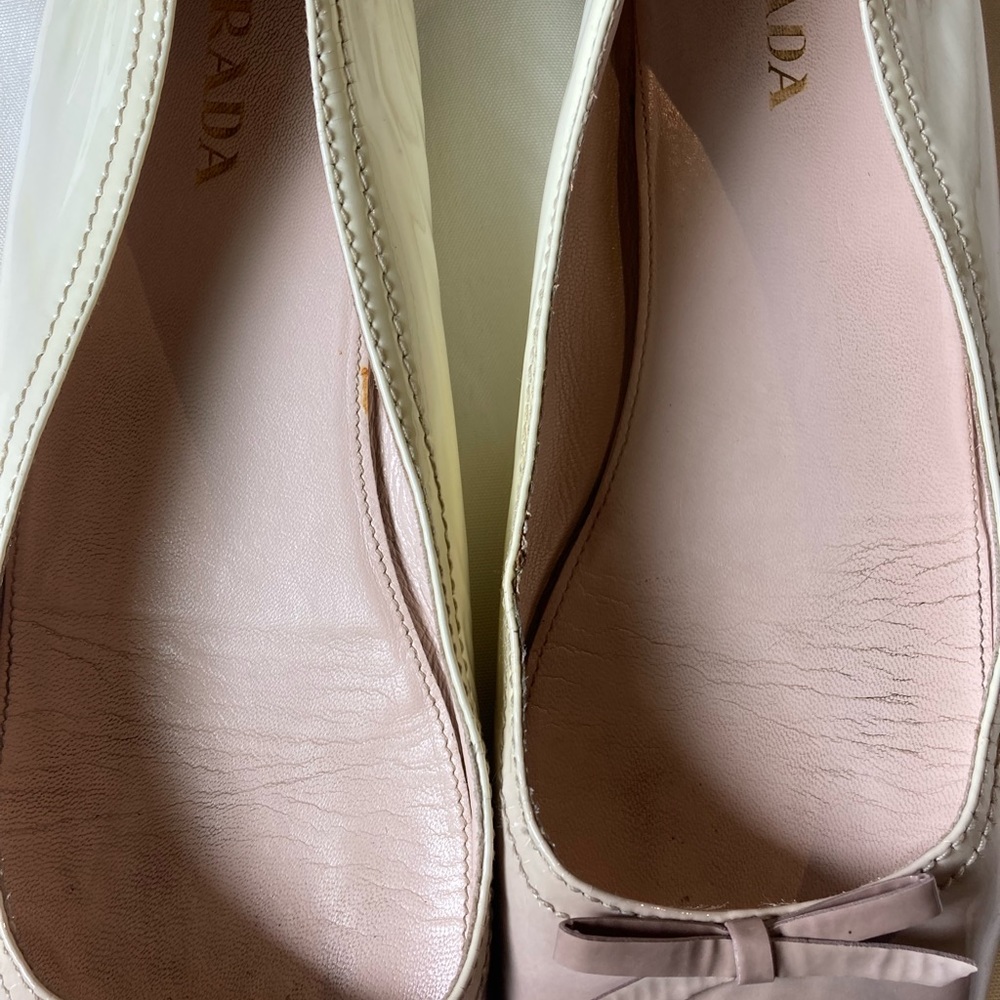 Prada Bianca Quarzo Ombré Patent Leather Ballet Flats - Picture 9 of 11
